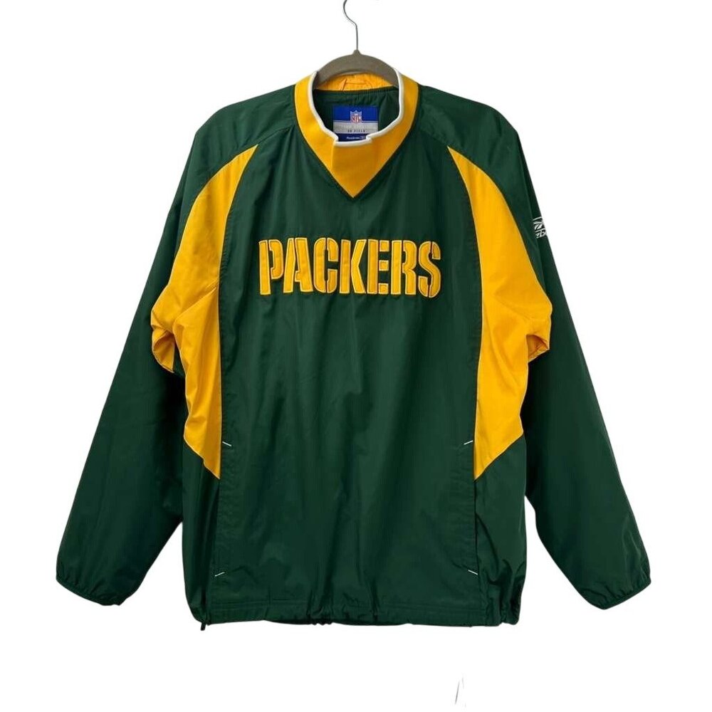 NFL Team Apparel Men's Medium Green Bay Packers On Field Pullover Green Jacket